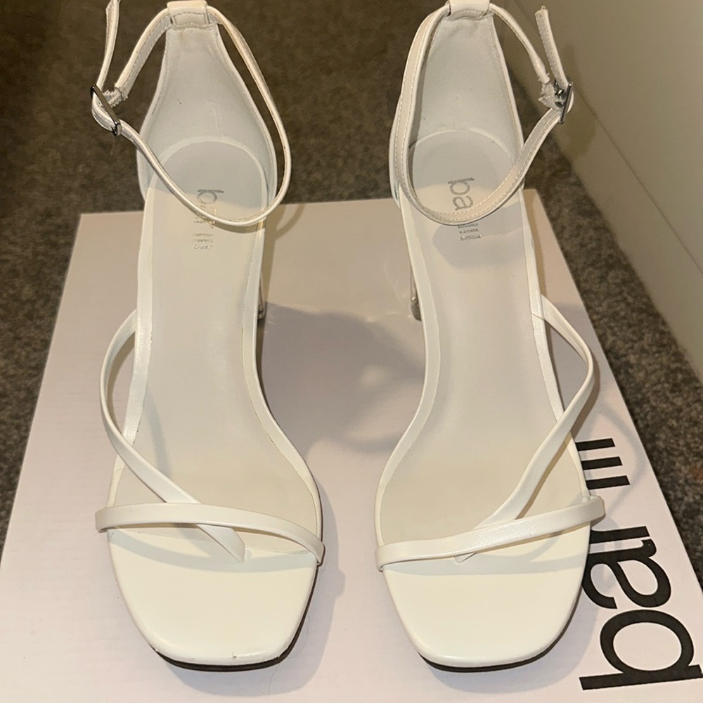 Bar III White Heel Sandal